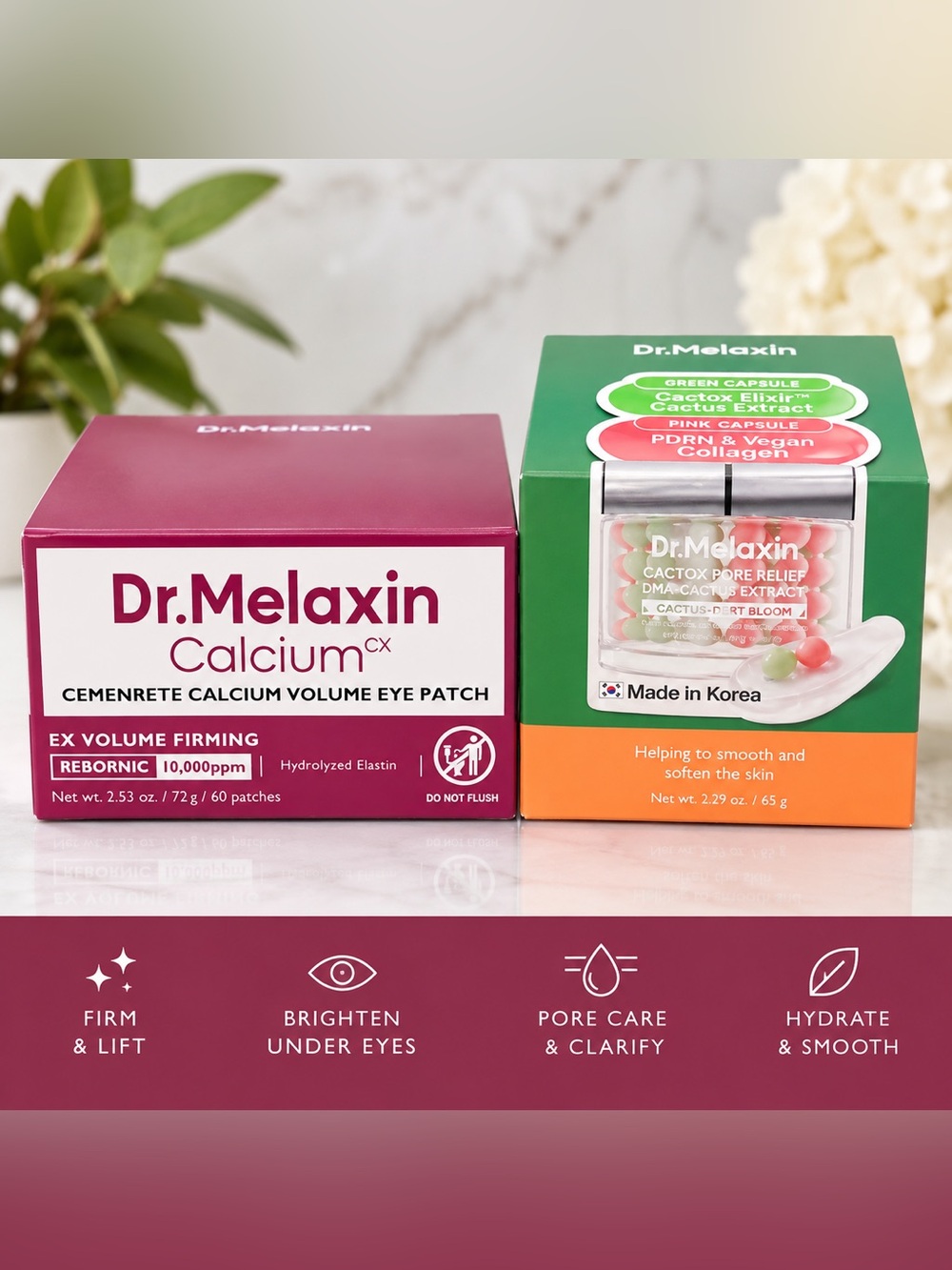 Dr. Melaxin Calcium CX Eye Patch & Cactox Pore Relief Skincare Duo